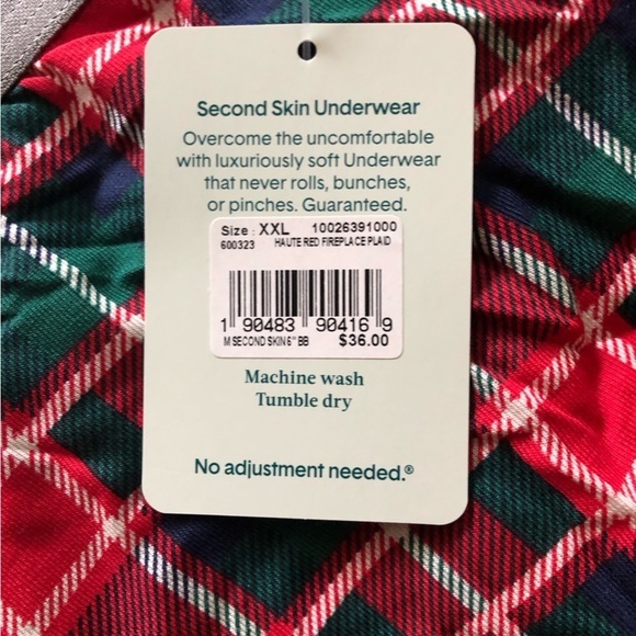 Tommy John Boxer Second Skin Haute Red Fireplace Plaid Size XXL - Picture 4 of 6